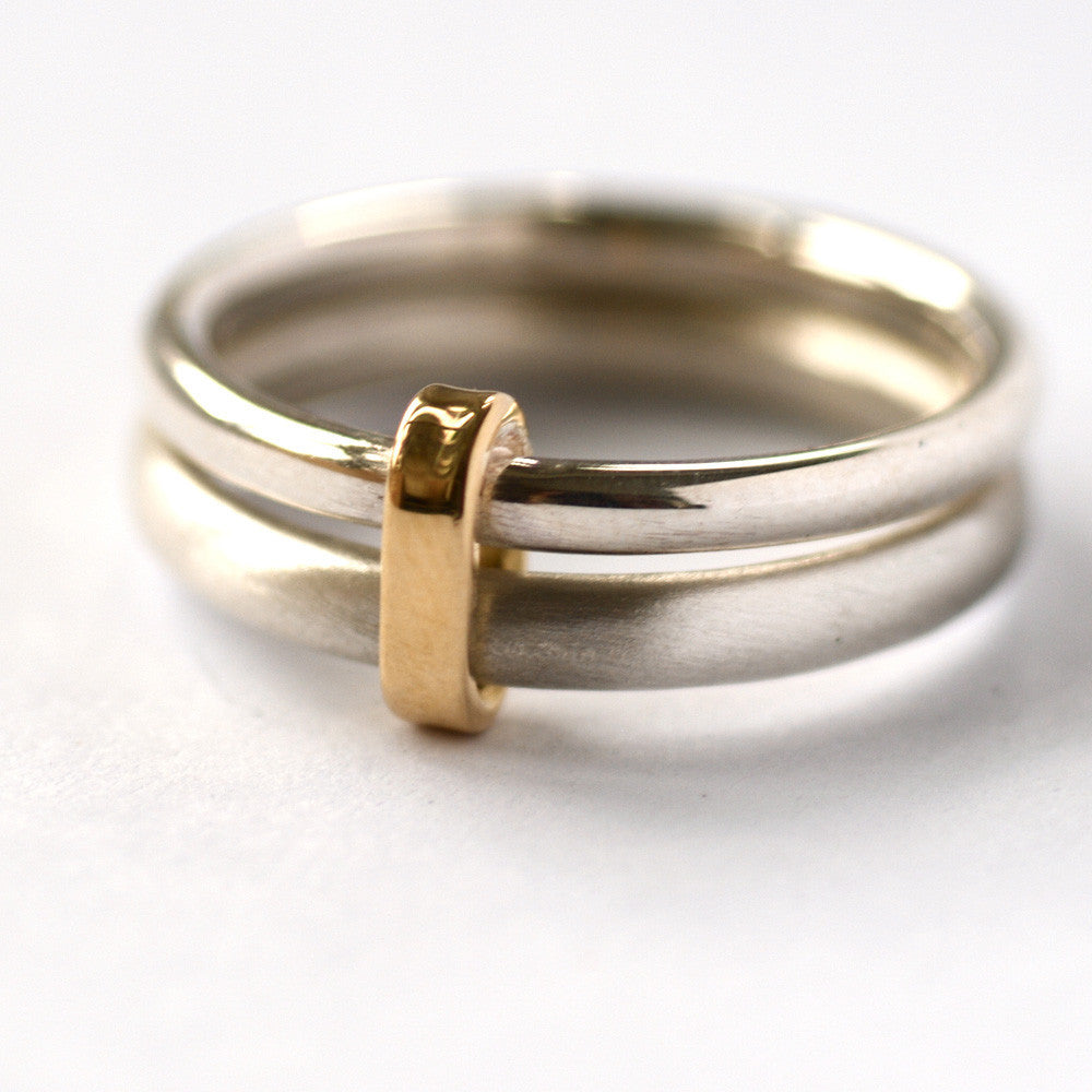 Silver and 18k gold ring (new01) - Sue Lane Contemporary Jewellery - 1