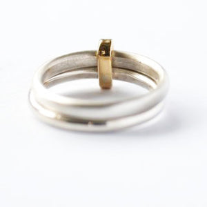Silver and 18k gold ring (new01) - Sue Lane Contemporary Jewellery - 3