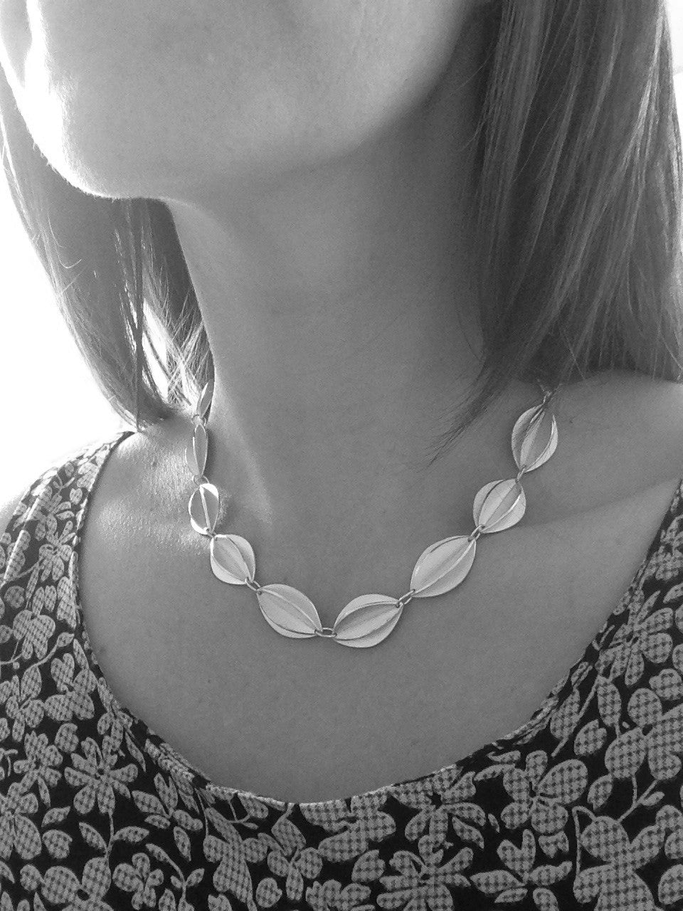 Silver Fold Necklace (fdsn12) - Sue Lane Contemporary Jewellery - 3