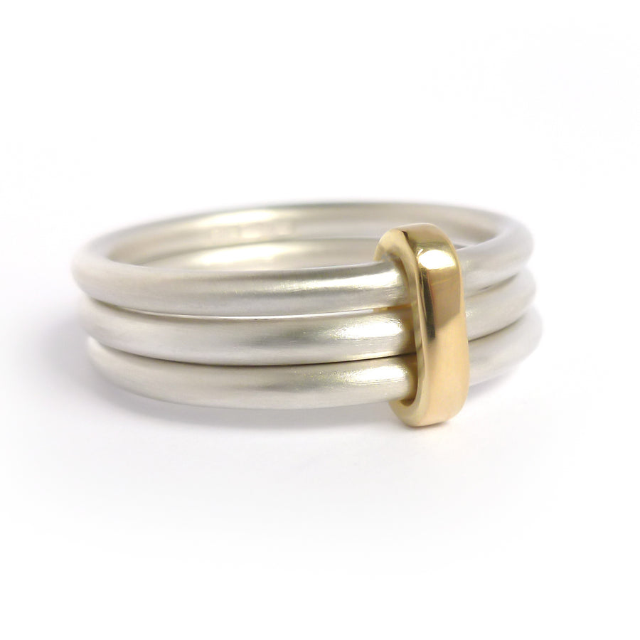 Silver and 18ct gold ring - contemporary, unique and bespoke. - Sue Lane