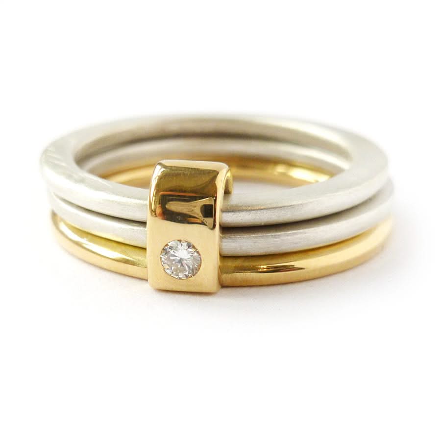 Looped contemporary eternity rings - modern and unique - Sue Lane