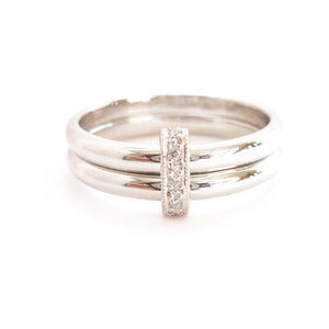 Unusual, unique, bespoke and modern pave diamond and platinum wedding ring, eternity ring, engagement ring, Handmade by Sue Lane Jewellery in Herefordshire, UK