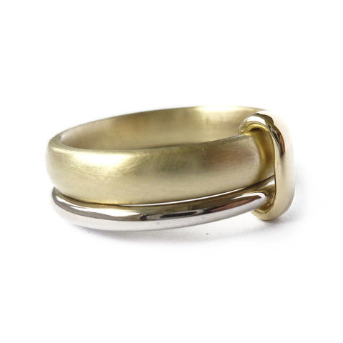 18k Gold two band ring (rd14) - Sue Lane Contemporary Jewellery - 3