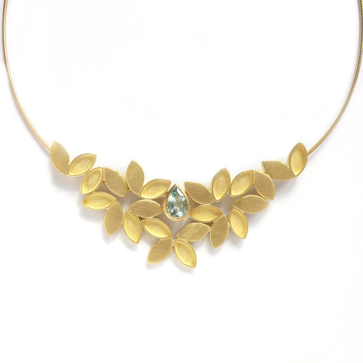 SOLD: 18k Gold and Aquamarine Necklace(OF17) - Sue Lane Contemporary Jewellery - 1
