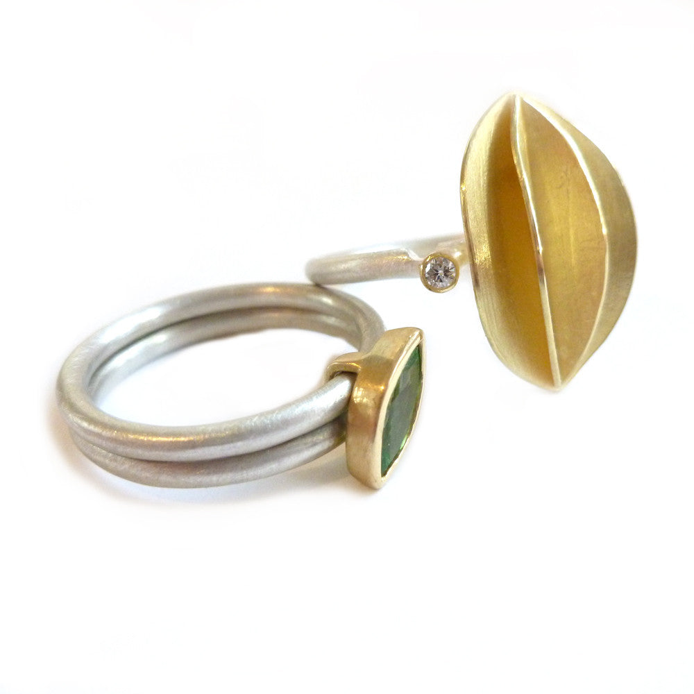 SOLD: 18k Gold and Mint Garnet Ring (OF15) - Sue Lane Contemporary Jewellery - 4