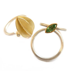 SOLD: 18k Gold and Mint Garnet Ring (OF15) - Sue Lane Contemporary Jewellery - 3