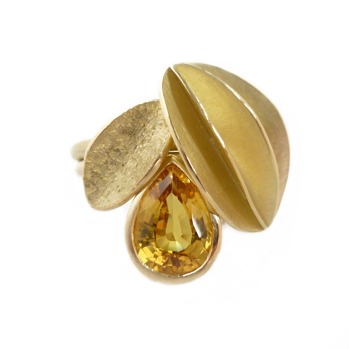 SOLD: 18k Gold and Yellow Sapphire Ring (OF28) - Sue Lane Contemporary Jewellery - 1