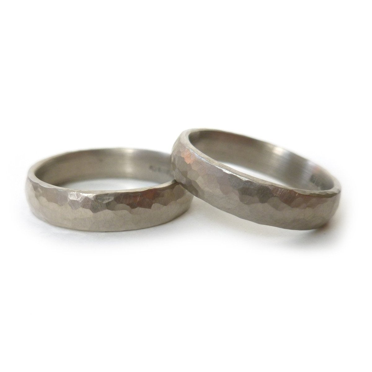 White gold hammered ring (gpr02) - Sue Lane Contemporary Jewellery - 3