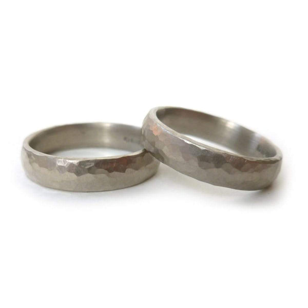 White gold hammered ring (gpr02) - Sue Lane Contemporary Jewellery - 3