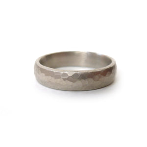 White gold hammered ring (gpr02) - Sue Lane Contemporary Jewellery - 2