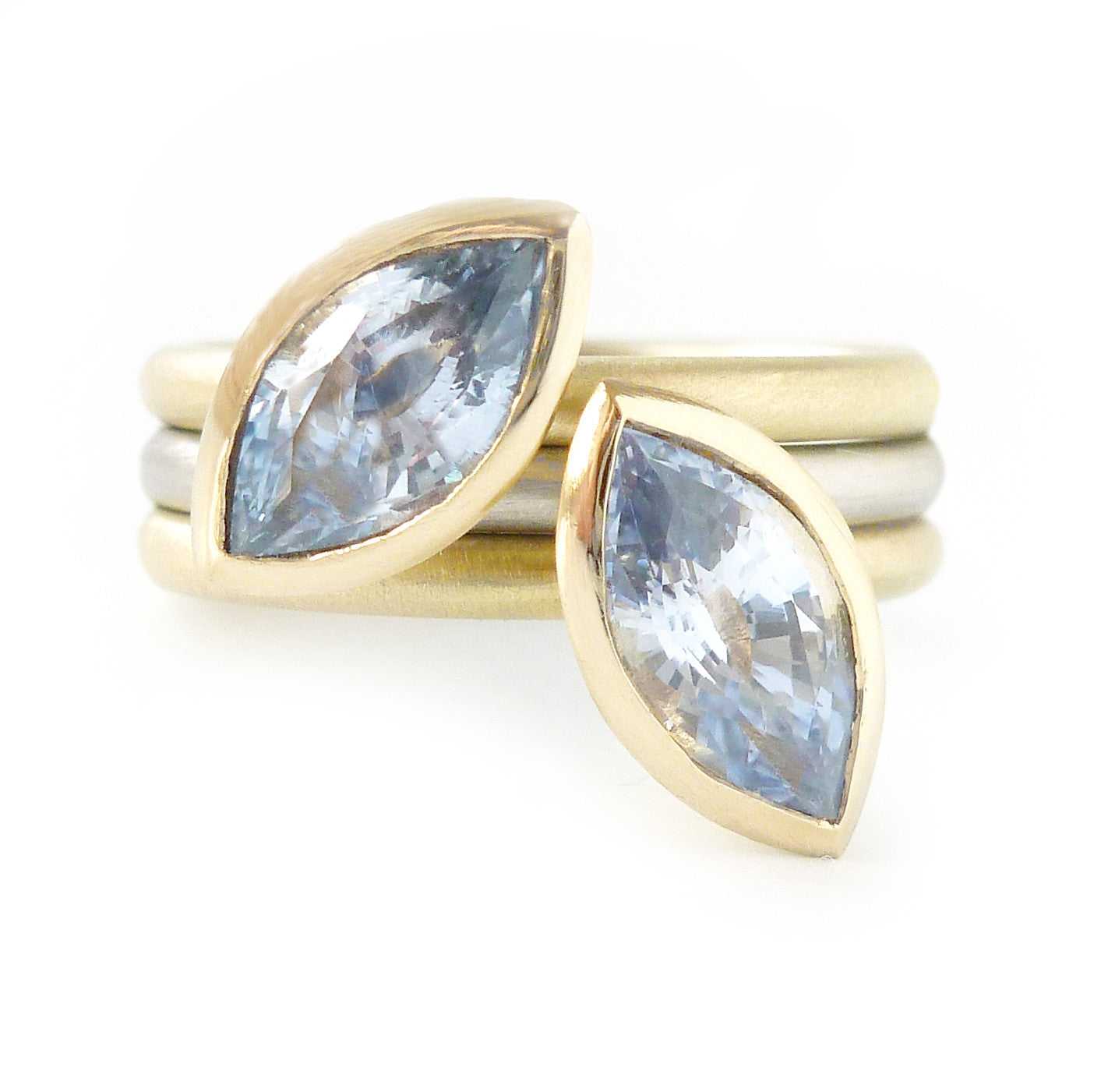 SOLD: 18k Gold and Sapphire Ring Set (OF34) - Sue Lane Contemporary Jewellery - 1