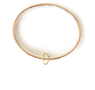 Unusual, unique, bespoke and modern three colour gold and silver bangle with brushed finish. Handmade by Sue Lane Contempoary Jewellery in Herefordshire, UK