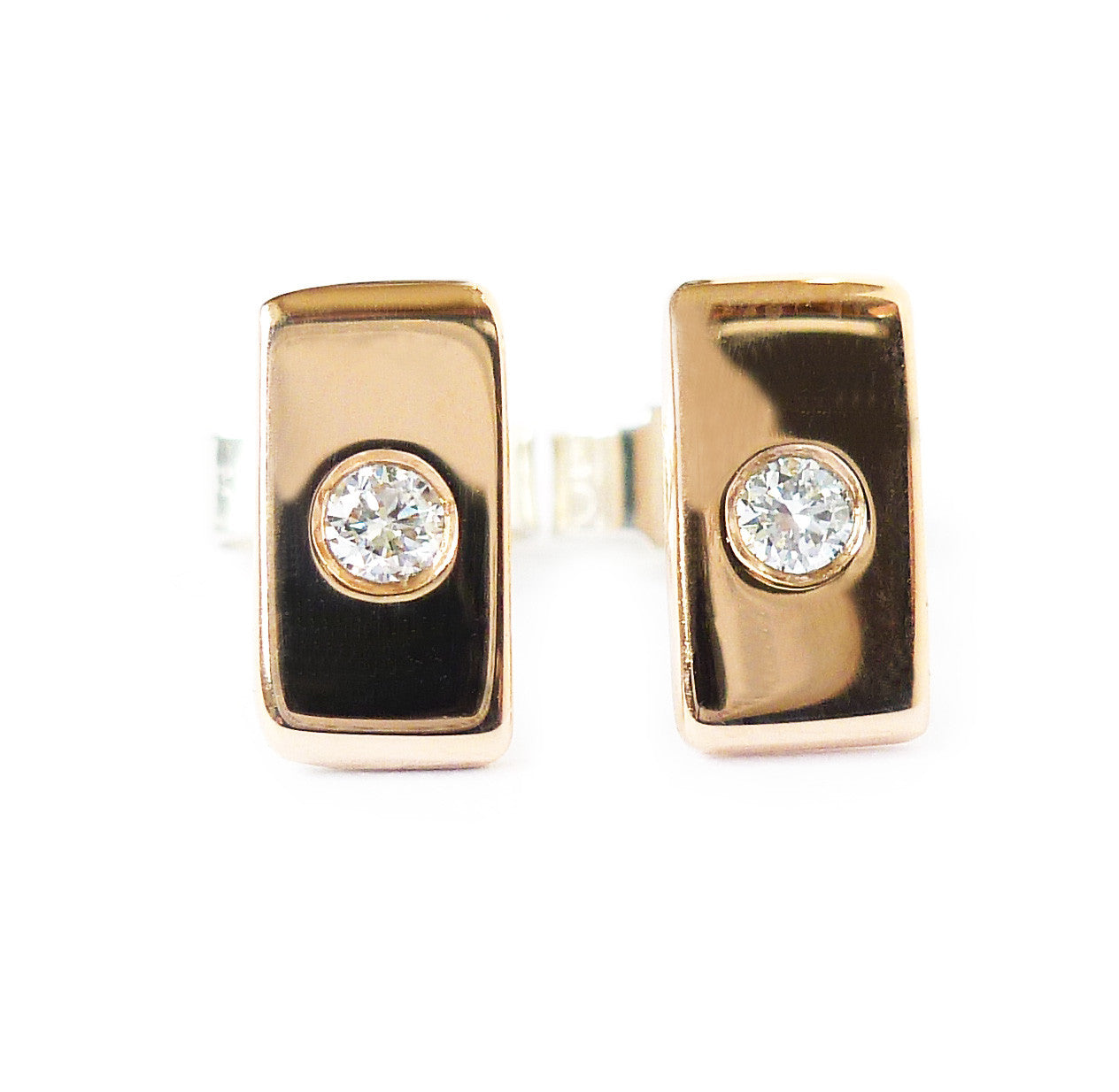 18k rose gold and diamond earrings (gr21a) - Sue Lane Contemporary Jewellery - 4