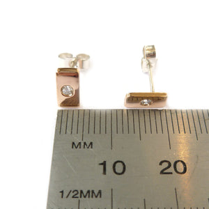 18k rose gold and diamond earrings (gr21a) - Sue Lane Contemporary Jewellery - 3