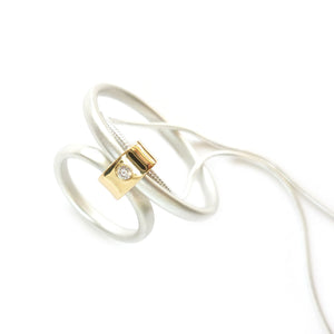 Contemporary Gold, Silver and Diamond Necklace (cir06) - Sue Lane Contemporary Jewellery - 2