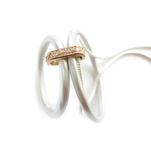 Contemporary Gold, Silver and Diamond Necklace (cir07) - Sue Lane Contemporary Jewellery - 2Contemporary Gold, Silver and Diamond Necklace - unique, bespoke by designer jewellery maker Sue Lane.