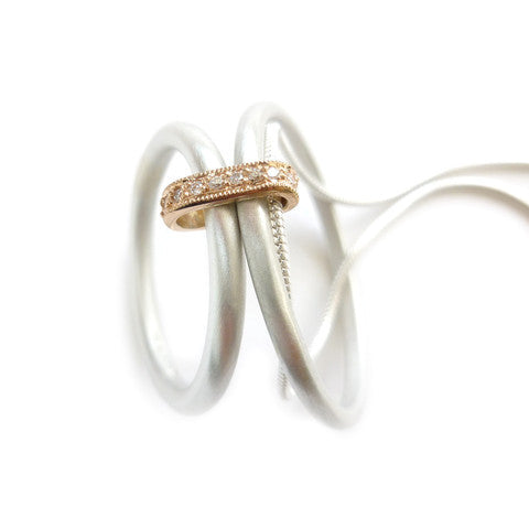 Contemporary Gold, Silver and Diamond Necklace (cir07) - Sue Lane Contemporary Jewellery - 2Contemporary Gold, Silver and Diamond Necklace - unique, bespoke by designer jewellery maker Sue Lane.