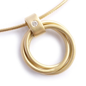 Contemporary 18k Gold and Diamond Necklace (cir08) - Sue Lane Contemporary Jewellery - 1