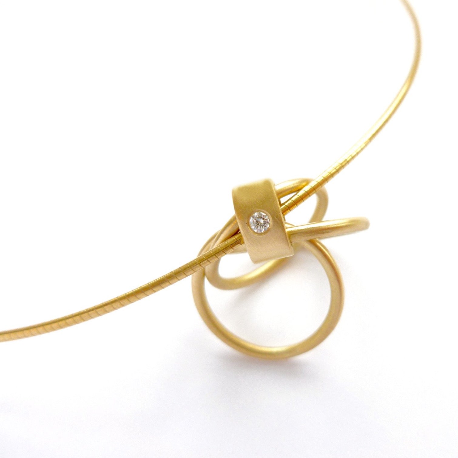 Contemporary 18k Gold and Diamond Necklace (cir08) - Sue Lane Contemporary Jewellery - 7