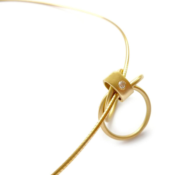 Contemporary 18k Gold and Diamond Necklace (cir08) - Sue Lane Contemporary Jewellery - 2