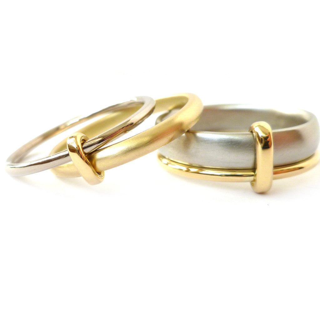18k gold two band ring (rd18) - Sue Lane Contemporary Jewellery - 5