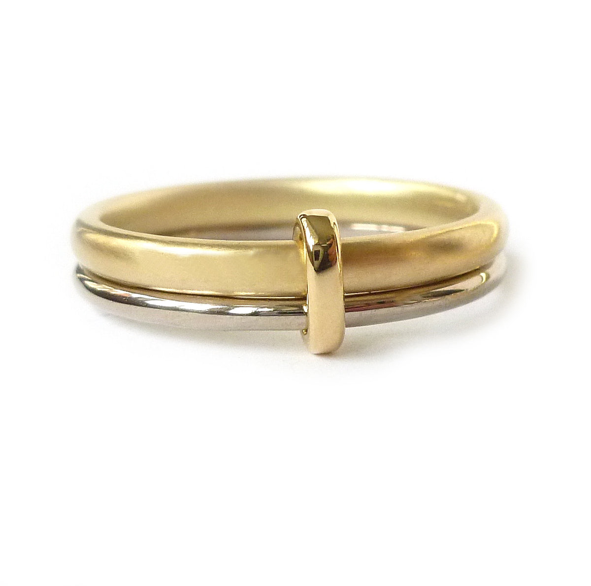 18k gold two band ring (rd18) - Sue Lane Contemporary Jewellery - 1