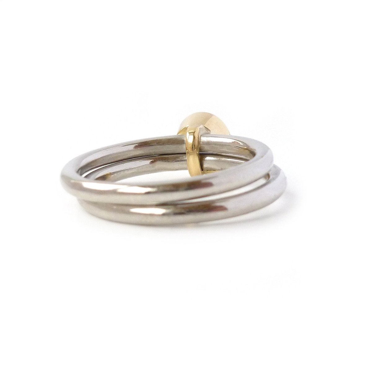 Unusual, unique, bespoke and modern platinum and cornflower blue sapphire wedding ring, eternity ring, engagement ring, stacking ring, Handmade by Sue Lane in Herefordshire,