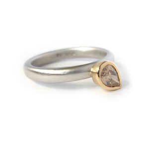 modern simple cognac diamond engagement ring by designer Sue Lane