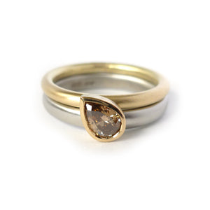 modern simple cognac diamond engagement ring by designer Sue Lane