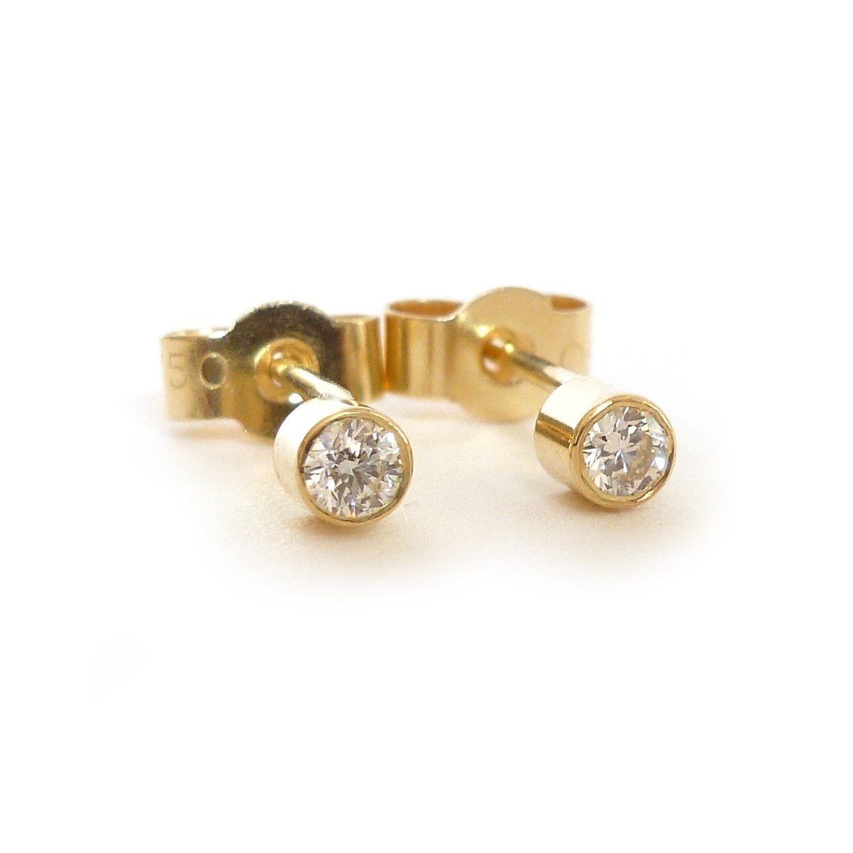 Modern, unique, bespoke, contemporary gold earrings by Sue Lane