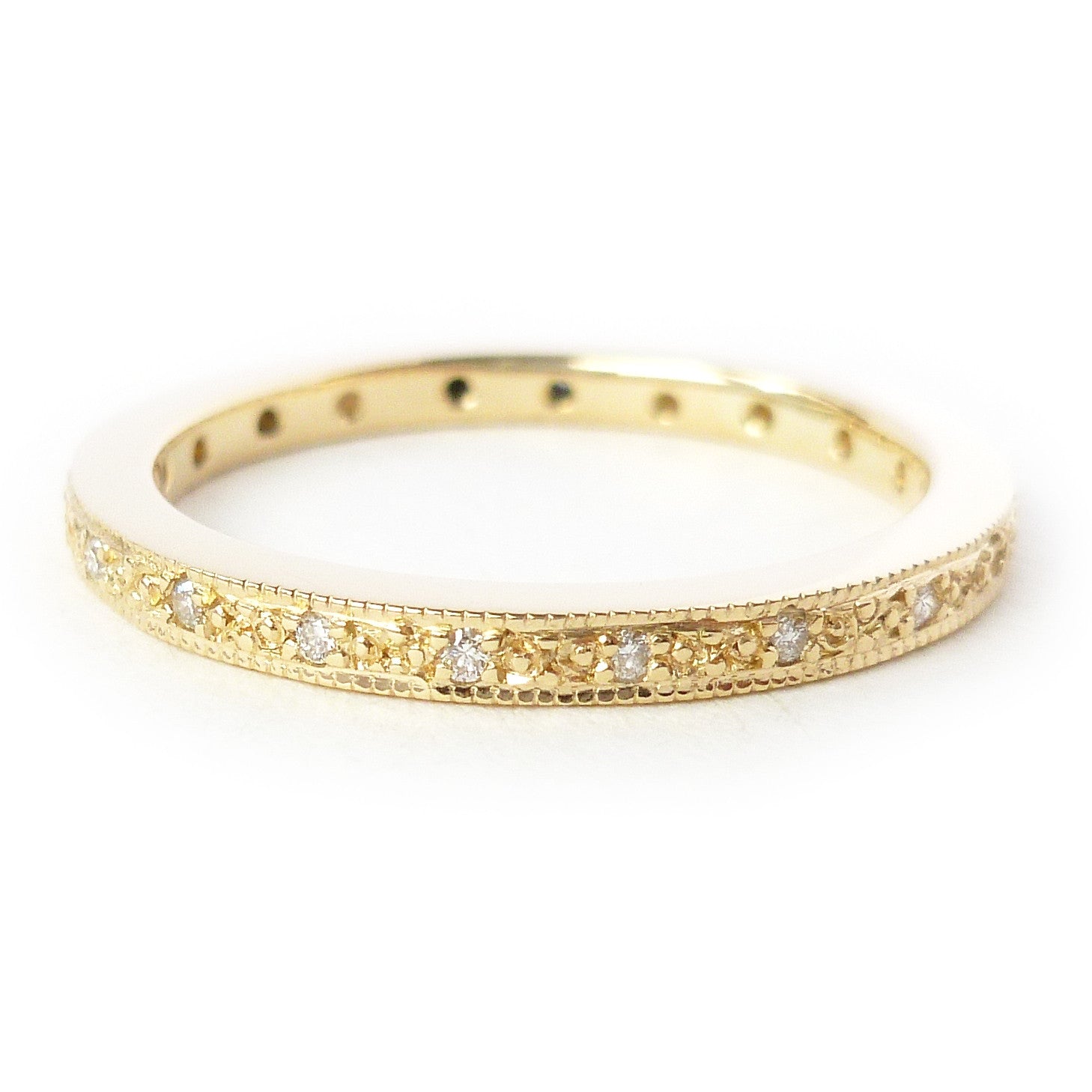 18ct gold and pave set diamond classic eternity ring
