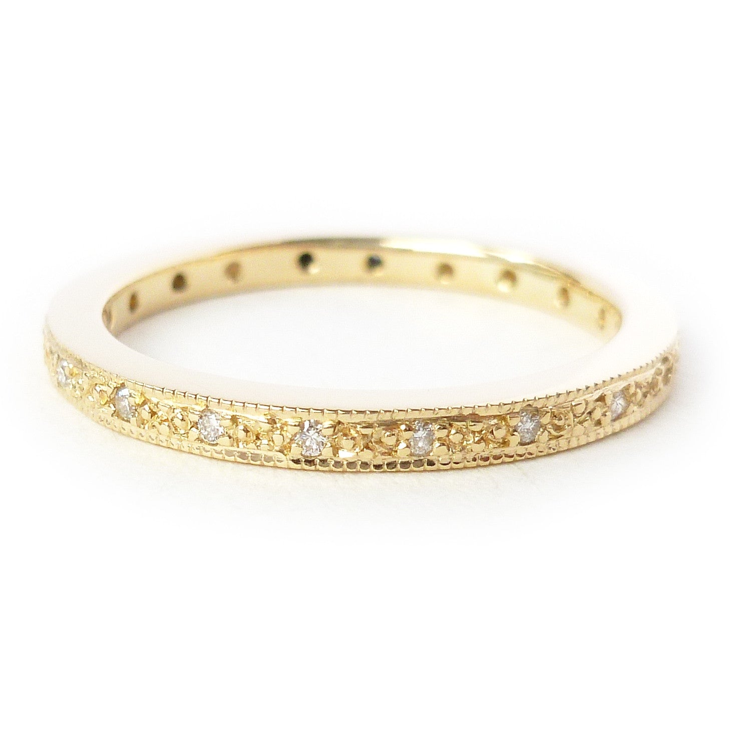 18ct gold and pave set diamond classic eternity ring