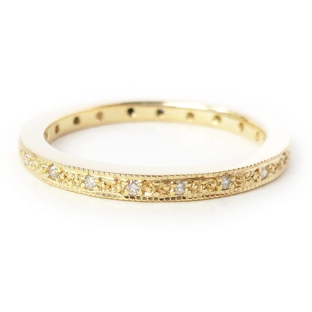 18ct gold and pave set diamond classic eternity ring