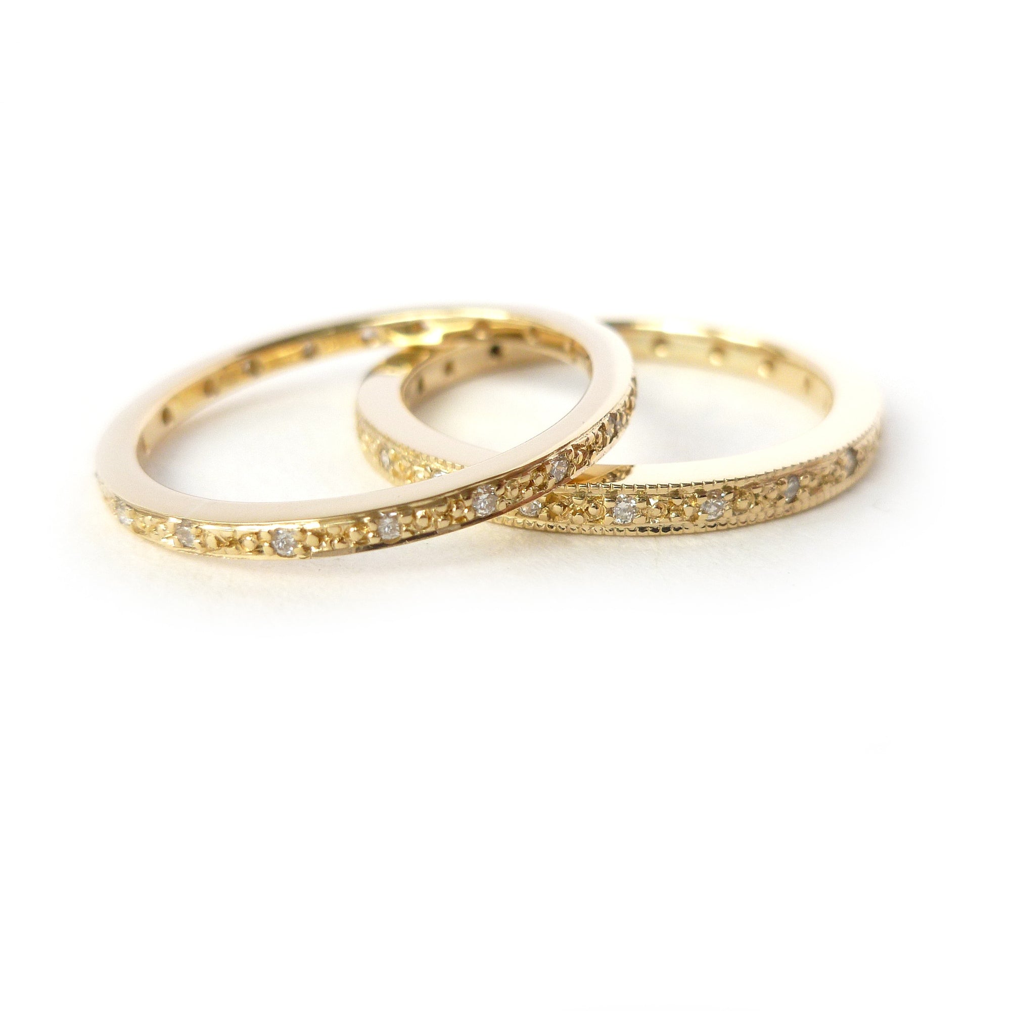 18ct gold and pave set diamond classic eternity ring