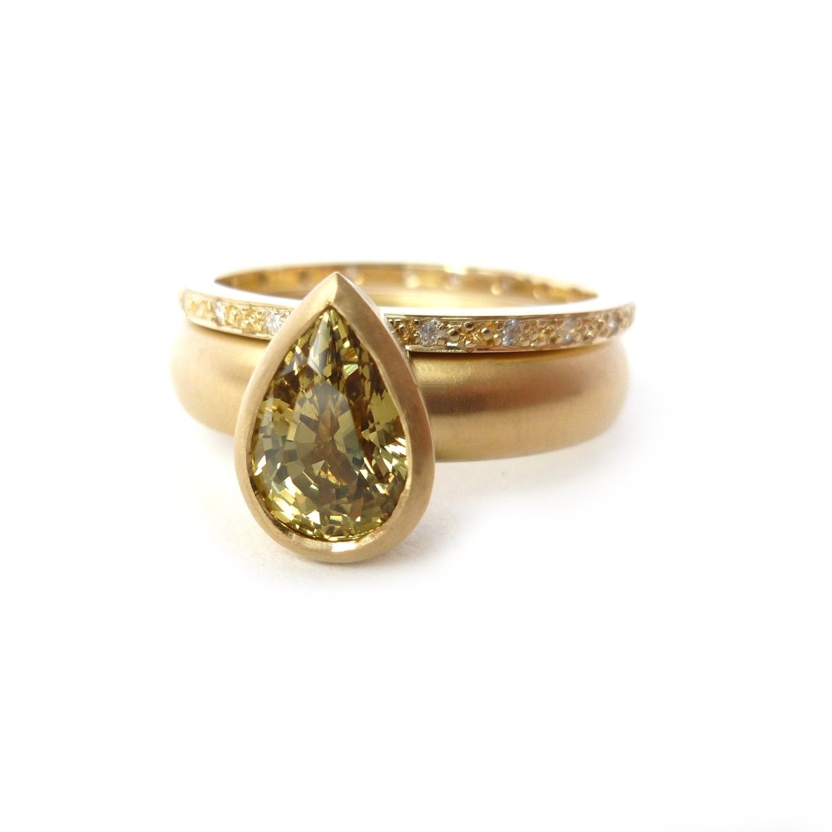 18ct gold and pave set diamond classic eternity ring