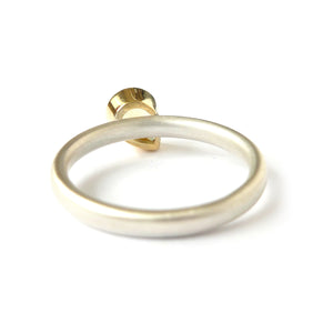 handmade modern yellow sapphire ring, by Uk designer and maker