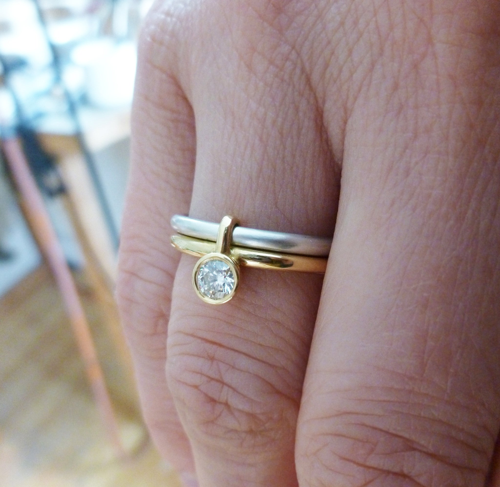 bespoke gold and diamond ringset