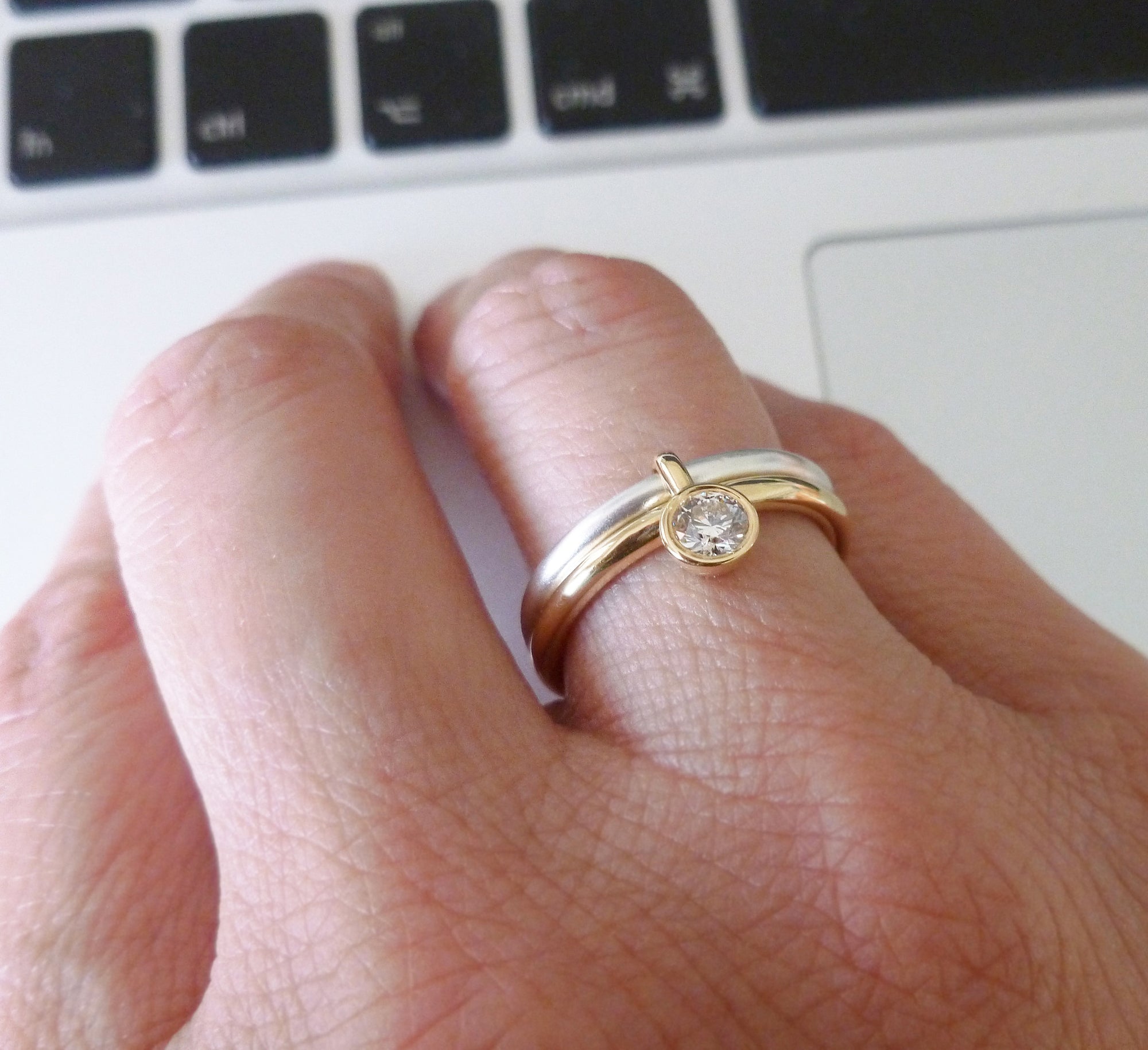 alternative wedding and engagement ringset