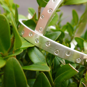 Silver and diamond bangle - unique, modern and bespoke