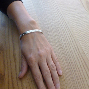 Silver and diamond bangle - unique, modern and bespoke