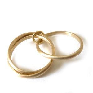 modern alternative tactile brushed gold wedding ring