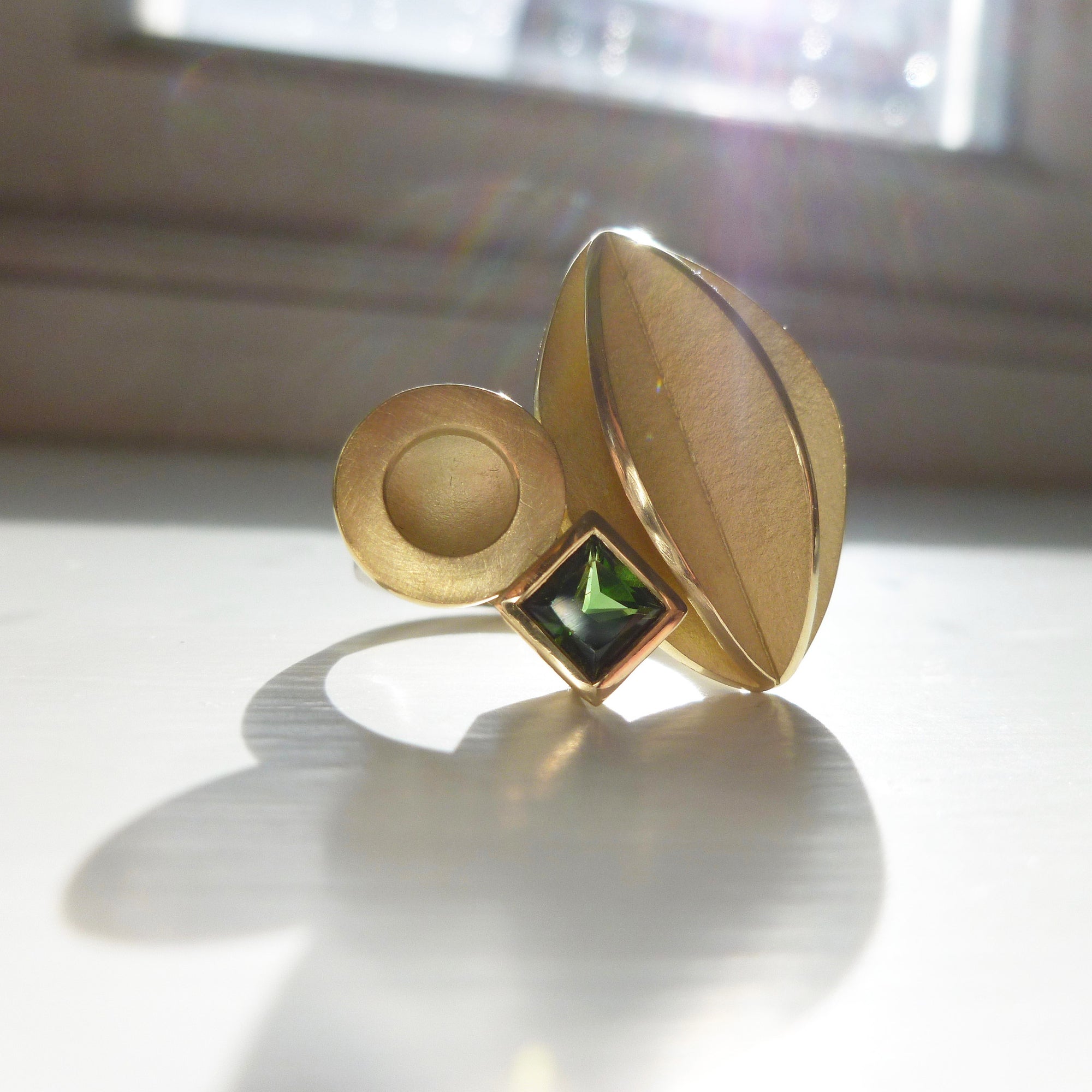 18ct Gold and Green Tourmaline Ring