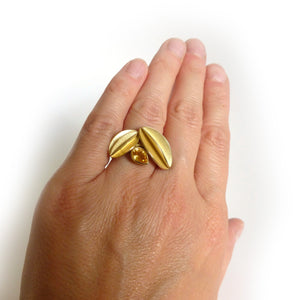 bespoke and modern yellow gold and sapphire stacking ring set. handmade by designer and maker Sue Lane UK