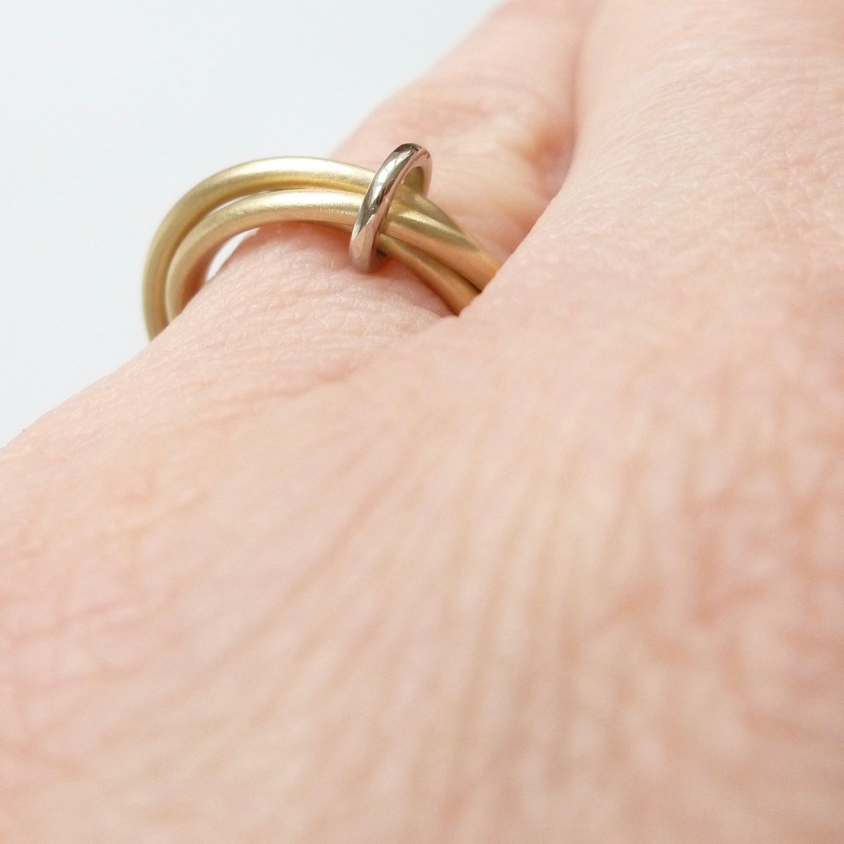contemporary gold wedding ring,  handmade by Sue Lane in the UK