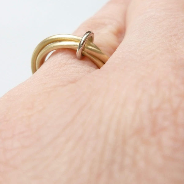 contemporary gold wedding ring,  handmade by Sue Lane in the UK