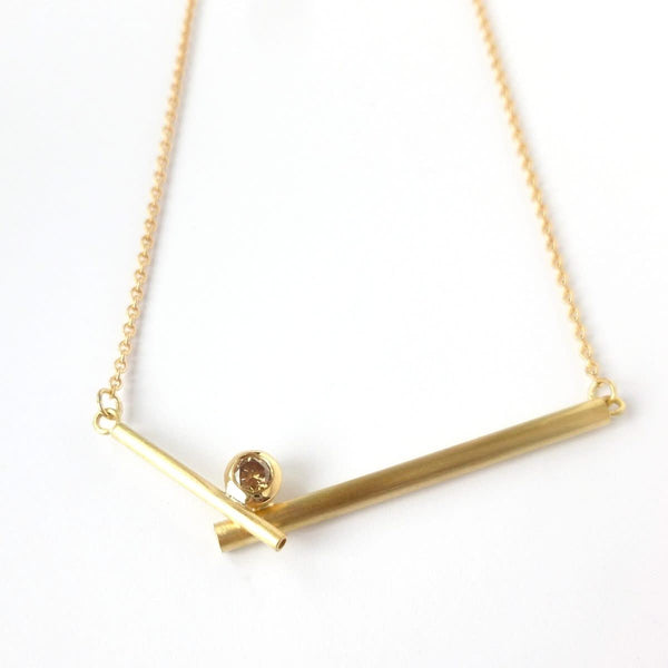 modern brown diamond and gold necklace by Sue Lane Jewellery