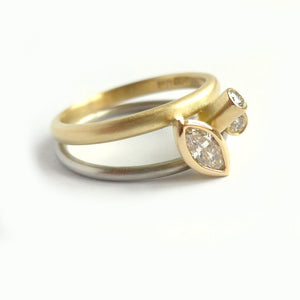 Unique alternative engagement and wedding ring by designer jewellery maker Sue Lane.
