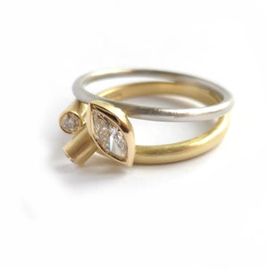 Unique alternative engagement and wedding ring by designer jewellery maker Sue Lane.