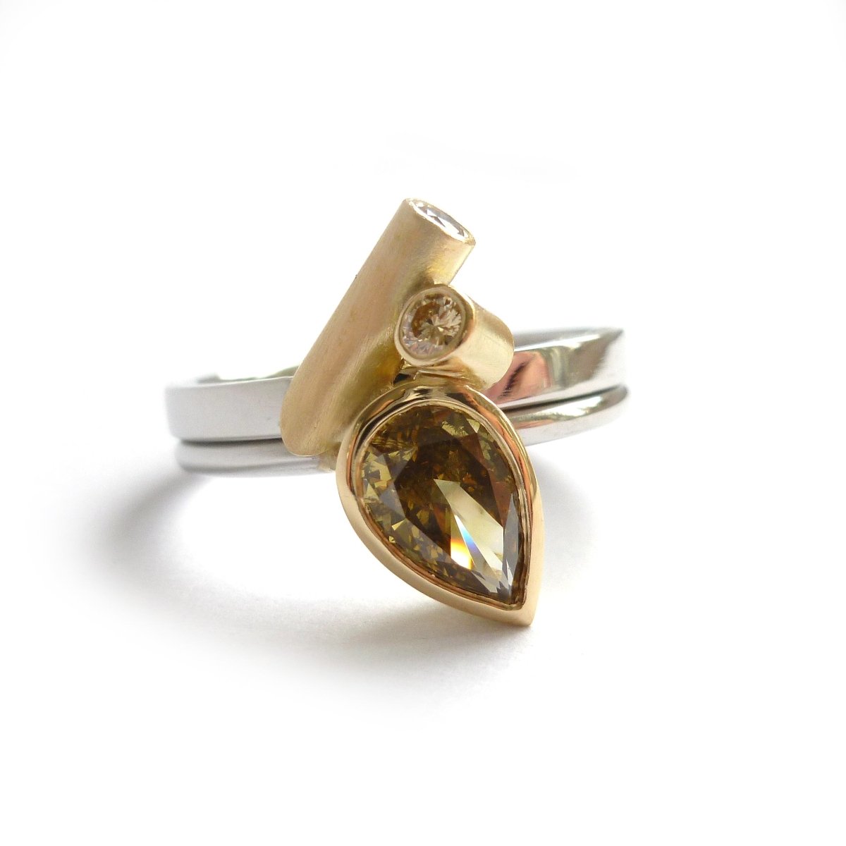natural green diamond handmade by Sue Lane UK