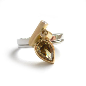 natural green diamond handmade by Sue Lane UK